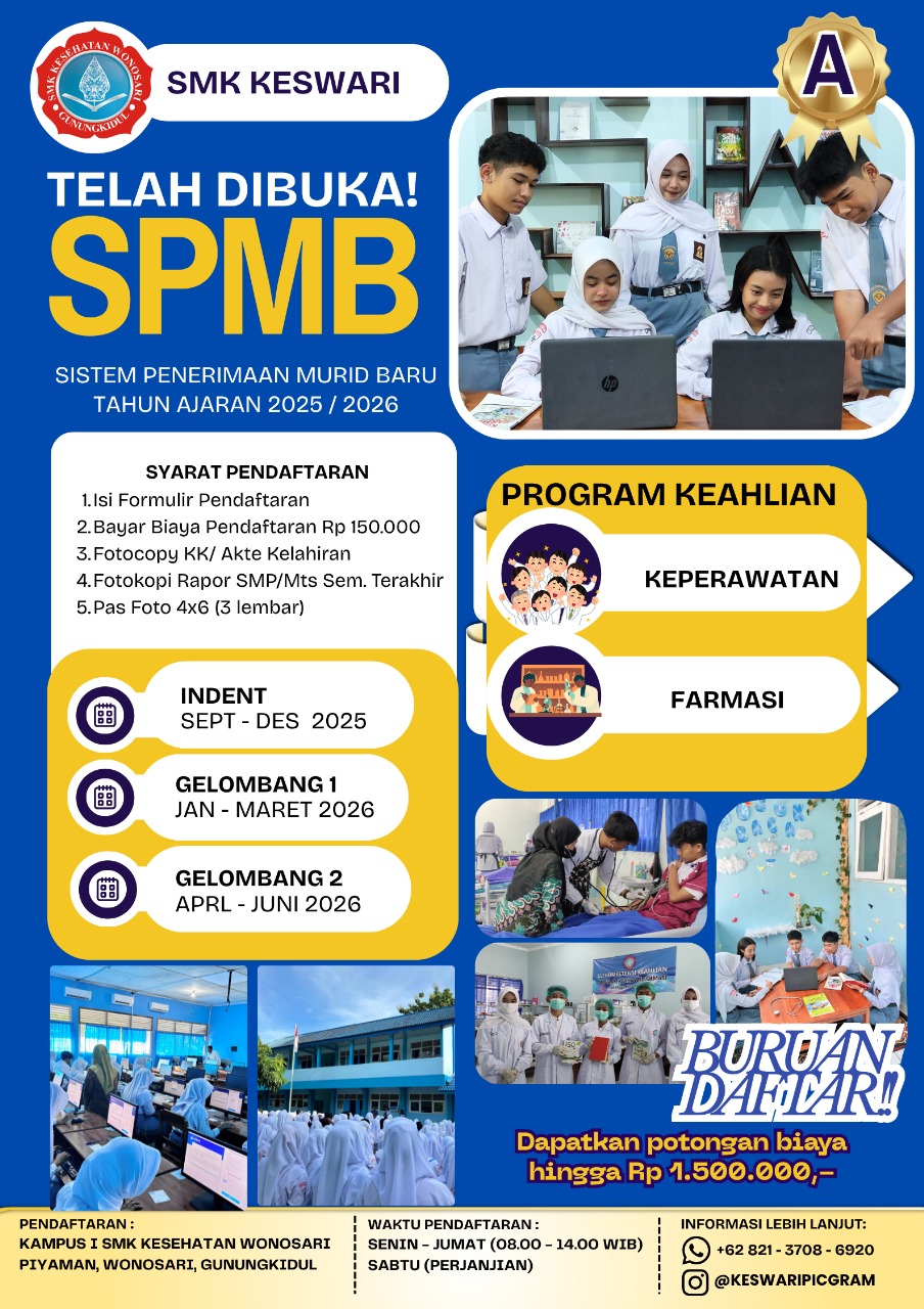 Sistem Penerimaan Murid Baru (SPMB) SMK Kesehatan Wonosari Tahun Ajaran 2026/2027: Wujudkan Mimpi Menjadi Tenaga Kesehatan Profesional!